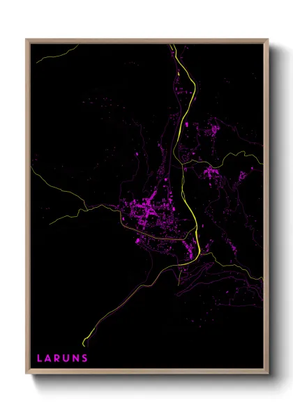 Une affiche de carte sur Laruns