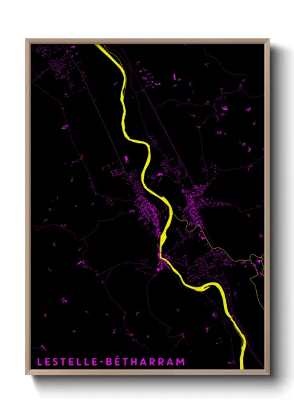 Une affiche de carte sur Lestelle-Bétharram