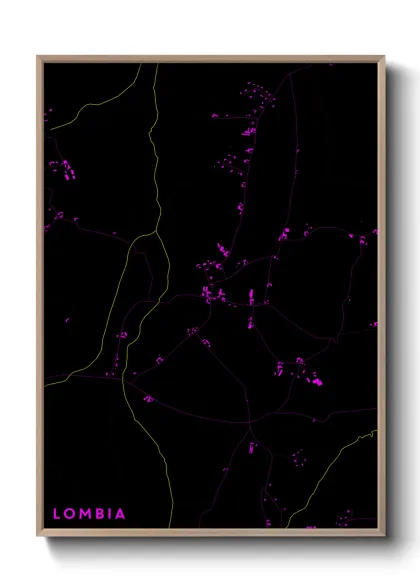 Une affiche de carte sur Lombia