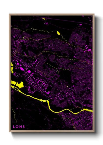 Une affiche de carte sur Lons