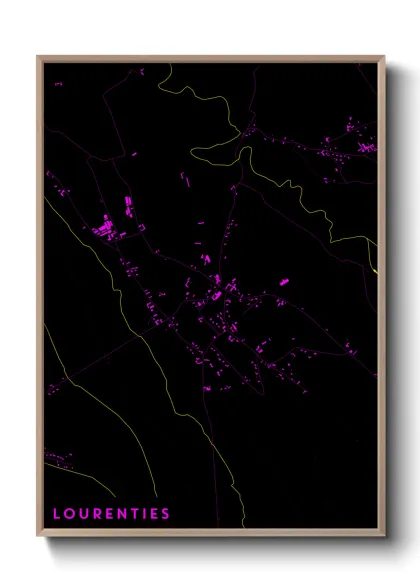 Une affiche de carte sur Lourenties