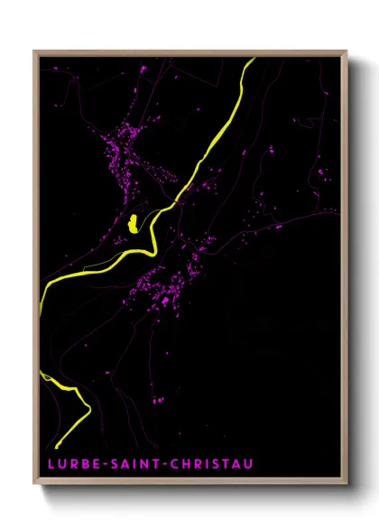 Une affiche de carte sur Lurbe-Saint-Christau