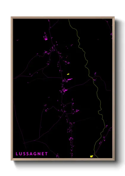 Une affiche de carte sur Lussagnet