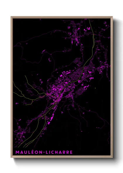 Une affiche de carte sur Mauléon-Licharre