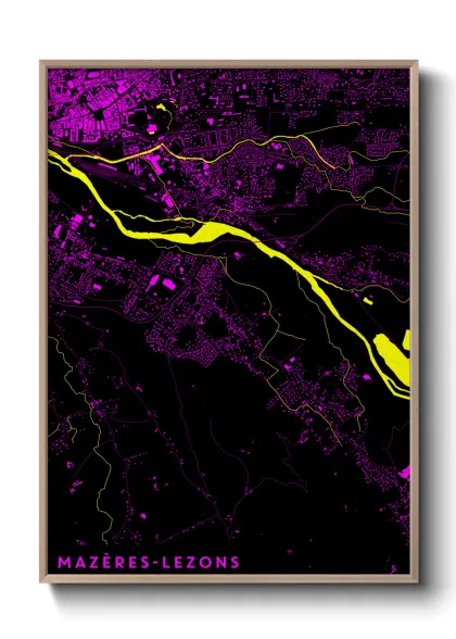 Une affiche de carte sur Mazères-Lezons
