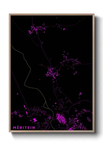 Une affiche de carte sur Méritein