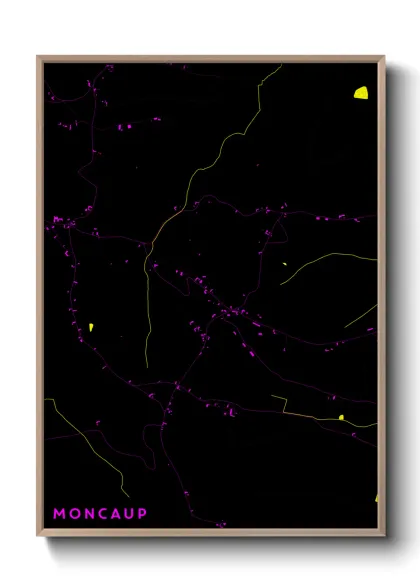 Une affiche de carte sur Moncaup