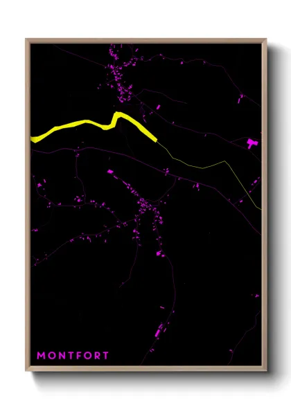 Une affiche de carte sur Montfort