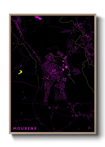 Une affiche de carte sur Mourenx