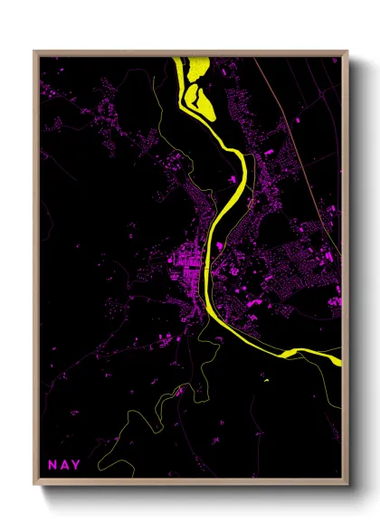 Une affiche de carte sur Nay