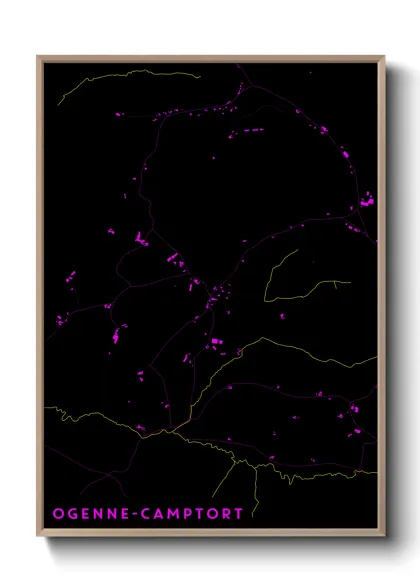 Une affiche de carte sur Ogenne-Camptort