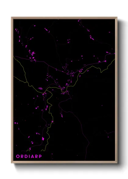 Une affiche de carte sur Ordiarp