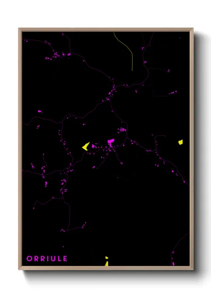 Une affiche de carte sur Orriule