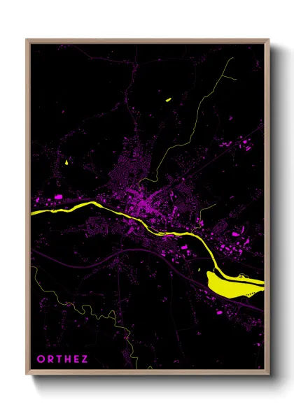 Une affiche de carte sur Orthez
