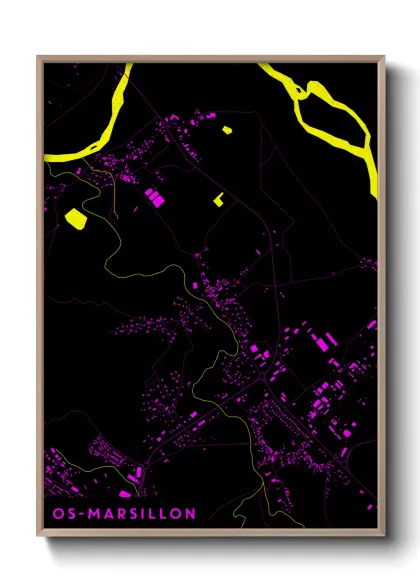 Une affiche de carte sur Os-Marsillon