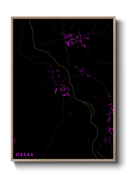 Une affiche de carte sur Ossas