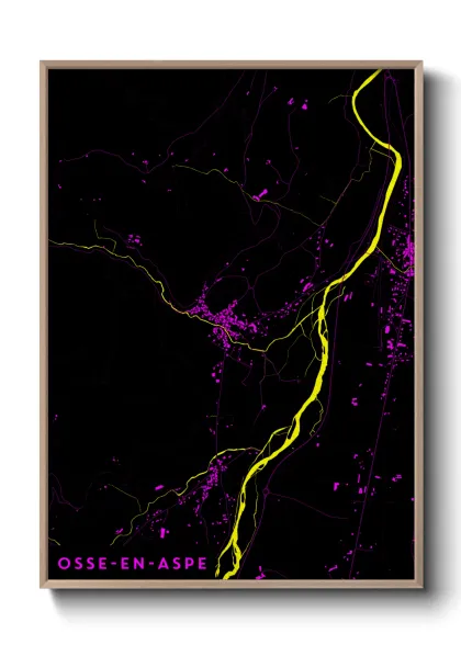 Une affiche de carte sur Osse-en-Aspe