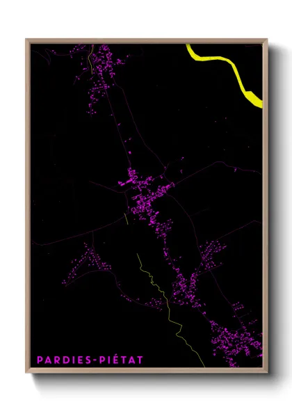 Une affiche de carte sur Pardies-Piétat