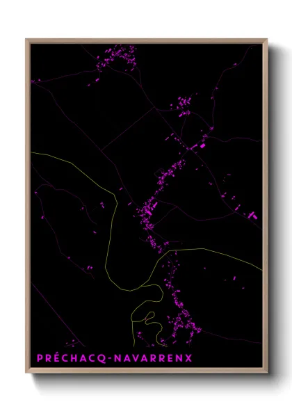 Une affiche de carte sur Préchacq-Navarrenx