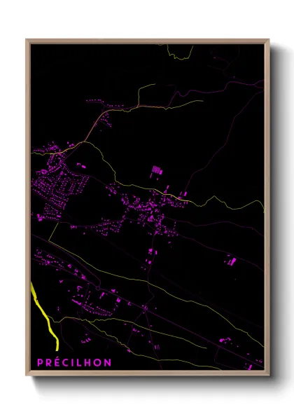 Une affiche de carte sur Précilhon