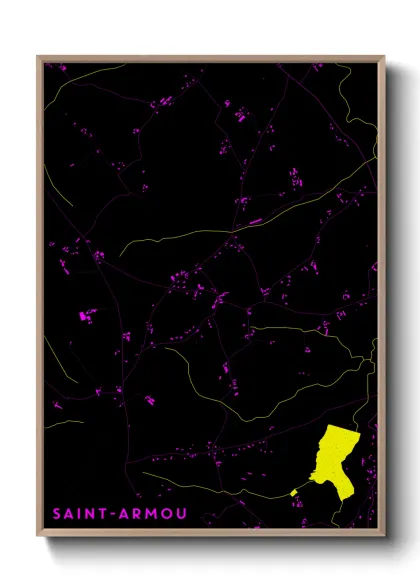 Une affiche de carte sur Saint-Armou