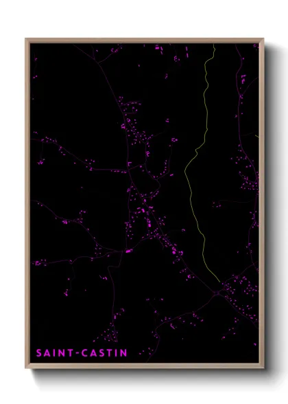 Une affiche de carte sur Saint-Castin