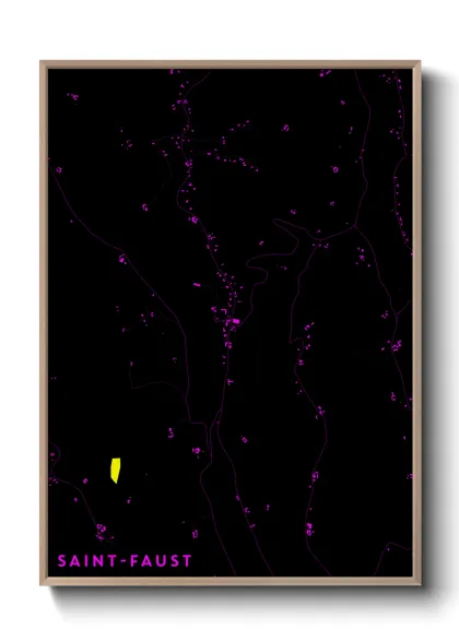 Une affiche de carte sur Saint-Faust