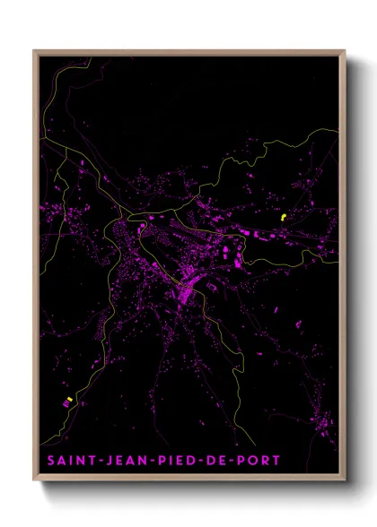 Une affiche de carte sur Saint-Jean-Pied-de-Port