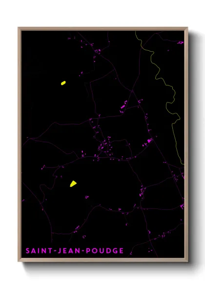 Une affiche de carte sur Saint-Jean-Poudge