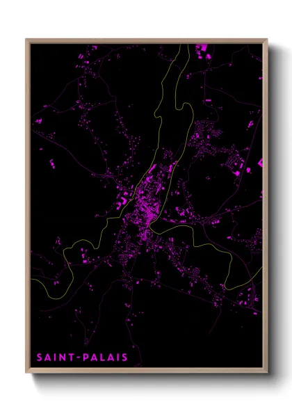 Une affiche de carte sur Saint-Palais