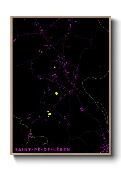 Une affiche de carte sur Saint-Pé-de-Léren