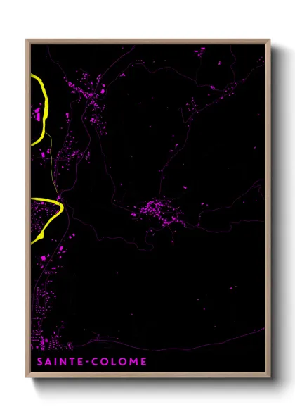 Une affiche de carte sur Sainte-Colome