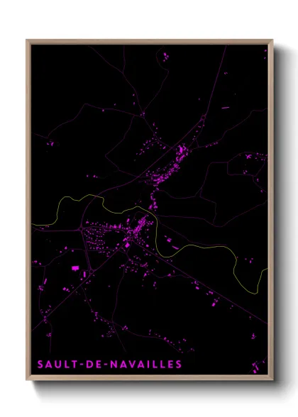 Une affiche de carte sur Sault-de-Navailles