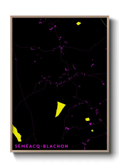 Une affiche de carte sur Séméacq-Blachon
