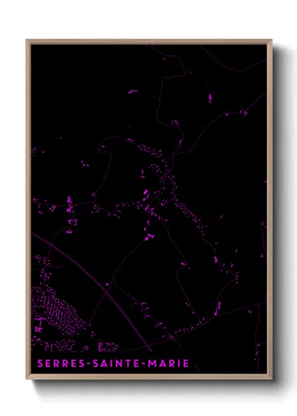 Une affiche de carte sur Serres-Sainte-Marie