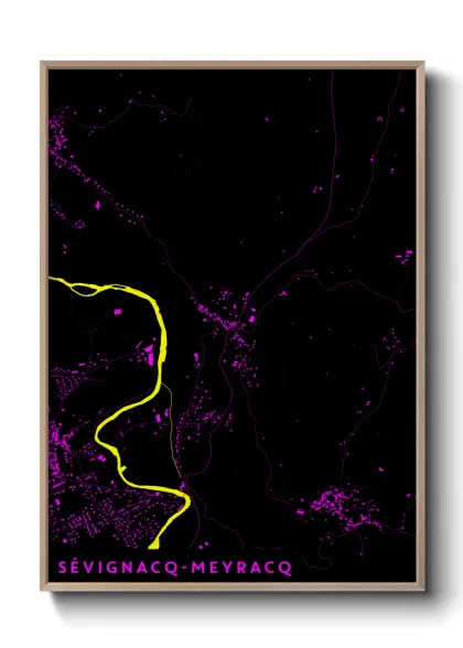 Une affiche de carte sur Sévignacq-Meyracq