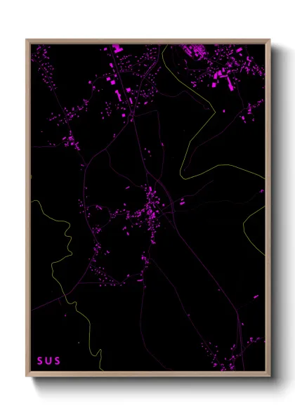 Une affiche de carte sur Sus