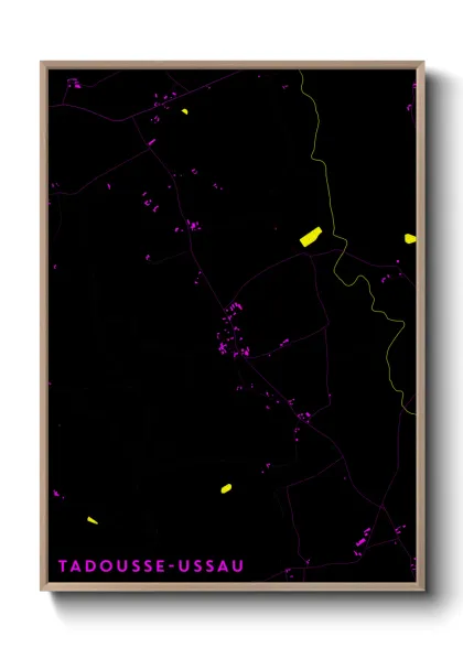 Une affiche de carte sur Tadousse-Ussau