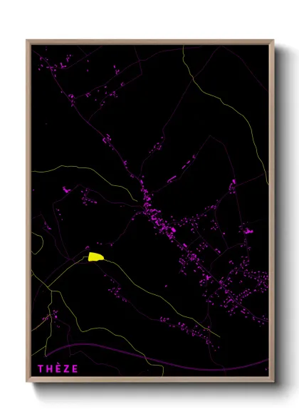 Une affiche de carte sur Thèze