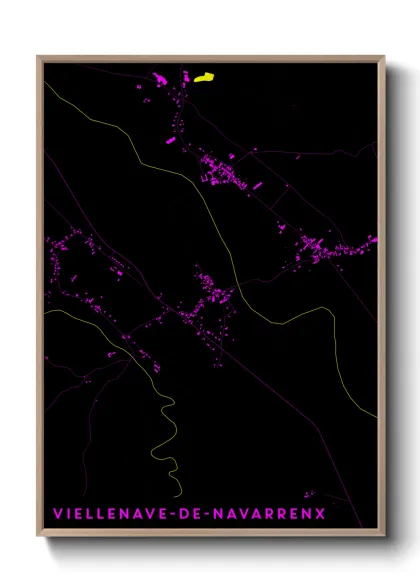 Une affiche de carte sur Viellenave-de-Navarrenx