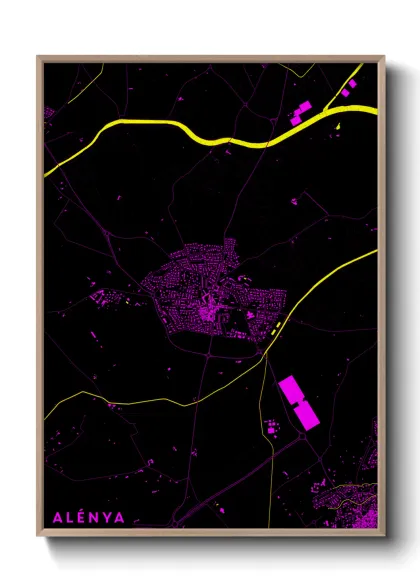 Une affiche de carte sur Alénya