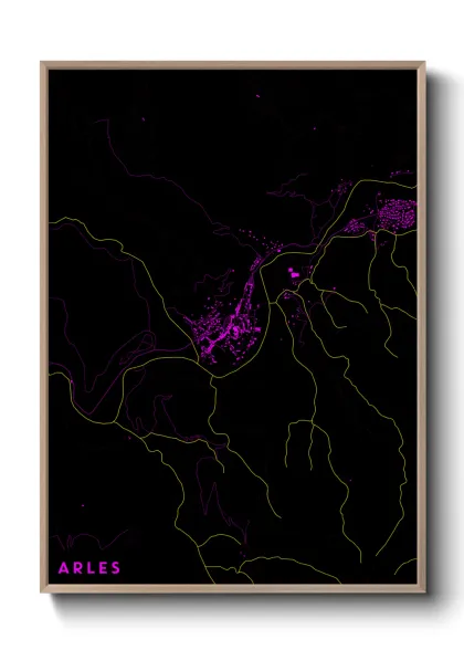 Une affiche de carte sur Arles