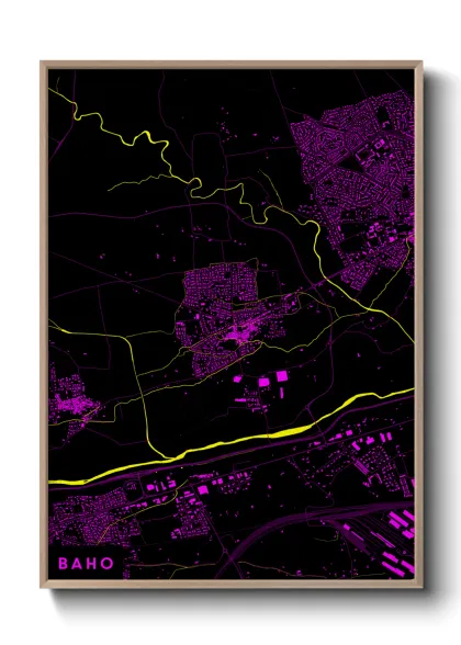 Une affiche de carte sur Baho