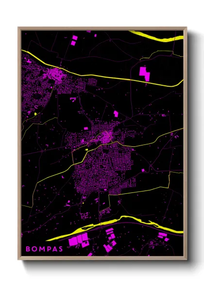 Une affiche de carte sur Bompas
