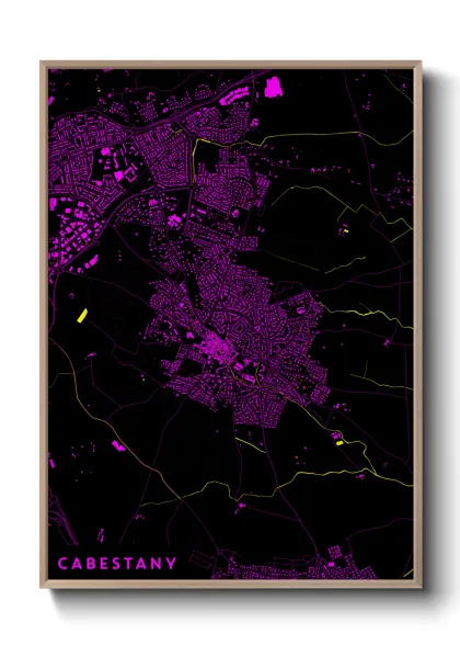 Une affiche de carte sur Cabestany