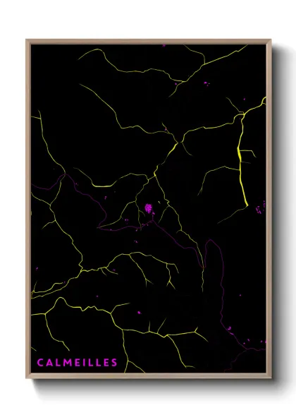 Une affiche de carte sur Calmeilles