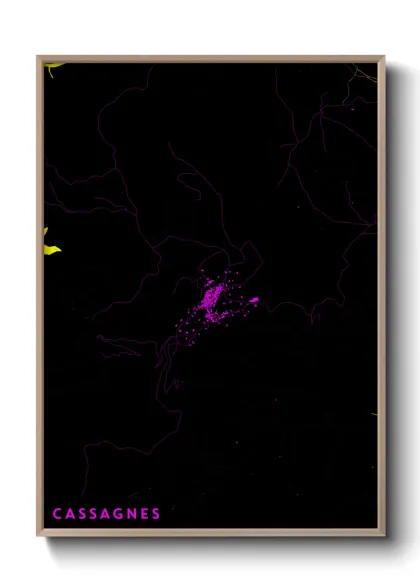 Une affiche de carte sur Cassagnes