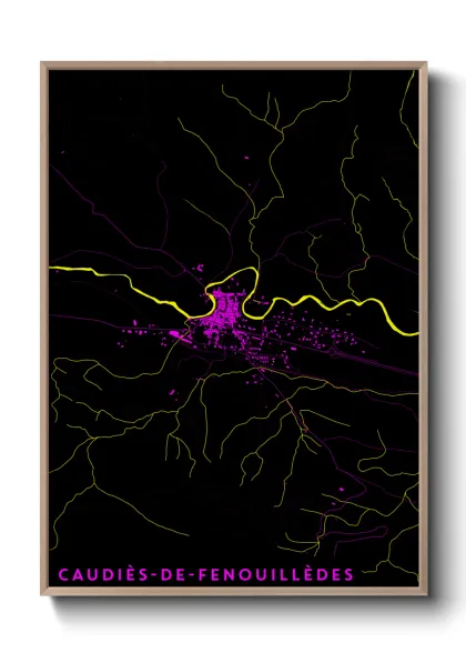 Une affiche de carte sur Caudiès-de-Fenouillèdes