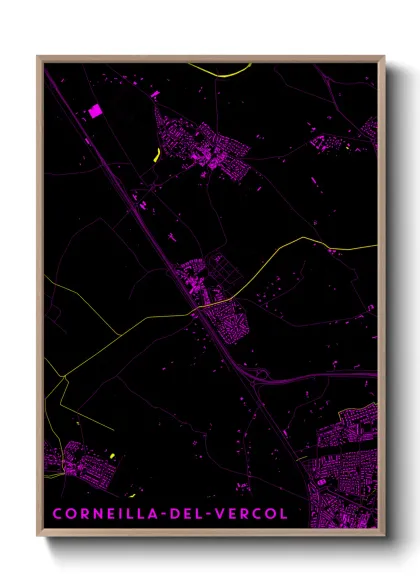 Une affiche de carte sur Corneilla-del-Vercol