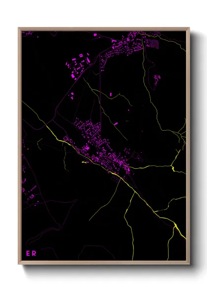 Une affiche de carte sur Er